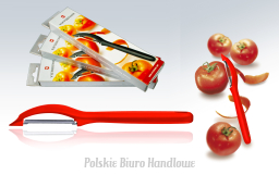 Szwajcarska obieraczka Victorinox 7.6075.1 do warzyw i owoców, dedykowana do obierania pomidorów, uchwyt czerwony