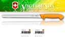 Victorinox 5.8444.25 Swibo WENGER Nóż Szefa do plastrowania, ostrze 25 cm (dostępne: 25 cm, 30 cm)  żłobkowane,  uchwyt żółty