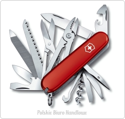 Szwajcarski nóż oficerski, scyzoryk Victorinox Handyman 1.3773 red - czerwony, w gładkiej oprawie. Niezastąpiona "złota rączka" majsterkowicza.