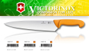 Victorinox 5.8451.31 Swibo WENGER Nóż Szefa Kuchni, ostrze 31 cm, szerokie, proste, uchwyt żółty