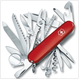 Scyzoryk oficerski Victorinox 91 mm SWISS CHAMP 1.6795 red (czerwony),okładki gładkie.