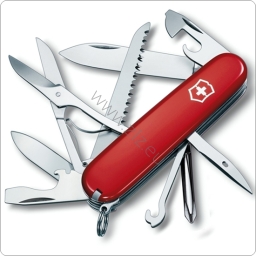 Scyzoryk - szwajcarski nóż oficerski Victorinox Fieldmaster 1.4713 red, czerwony, gładki, z rodziny scyzoryków 91 mm Huntsman. Posiada zamiast korkociągu śrubokręt krzyżakowy Philips. 