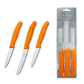 Szwajcarski zestaw 3 noży kuchennych 6.7119.3 Victorinox, kolor uchwytów pomarańczowy